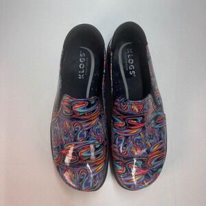 Klogs Footwear Moxy Swirl Print Leather Clogs Shoes Women's Size 6.5